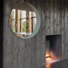 Zrcadlo s leptaným dnem z lakovaného skla Dove Grey Made in Italy - Oregano Viadurini