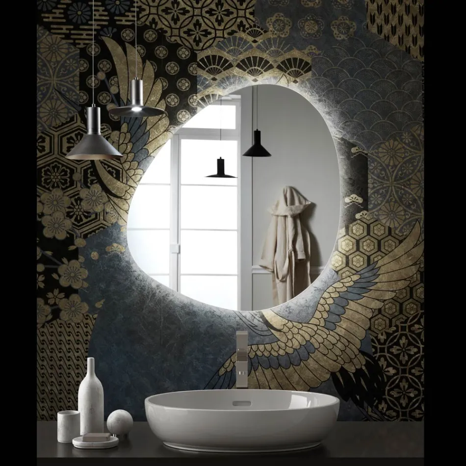 Zrcadlo s reverzibilním LED podsvícením Made in Italy - Talk Viadurini