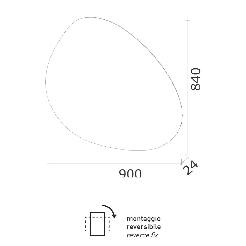 Zrcadlo s reverzibilním LED podsvícením Made in Italy - Talk Viadurini