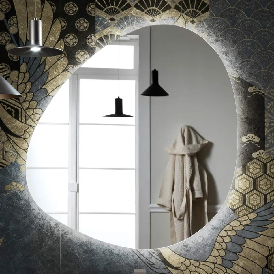 Zrcadlo s reverzibilním LED podsvícením Made in Italy - Talk Viadurini