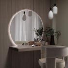 Zrcadlo s LED podsvícením pouze na kruhové straně Made in Italy - Make Viadurini