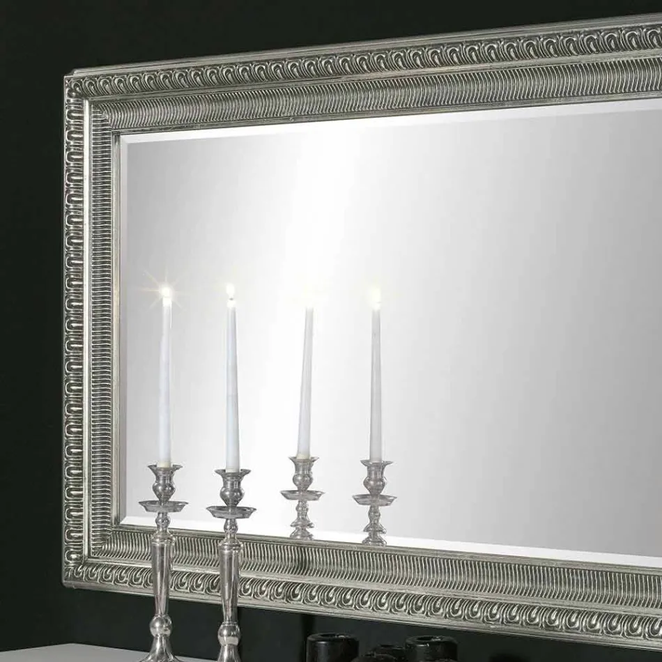 Claudio ručně vyrobené moderní dřevěné nástěnné zrcadlo s moderním designem Viadurini