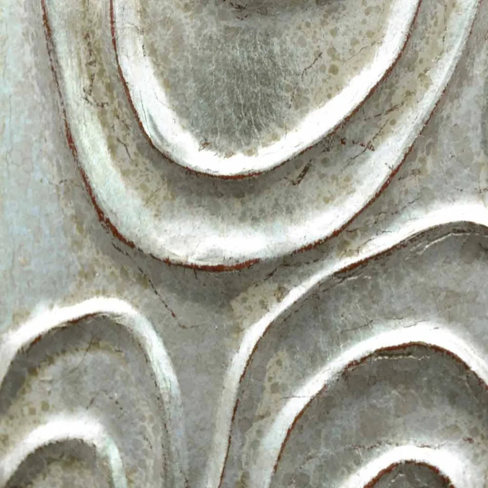 Zlaté, bílé a stříbrné nástěnné zrcadlo ze dřeva Eugenio vyrobené v Itálii Viadurini