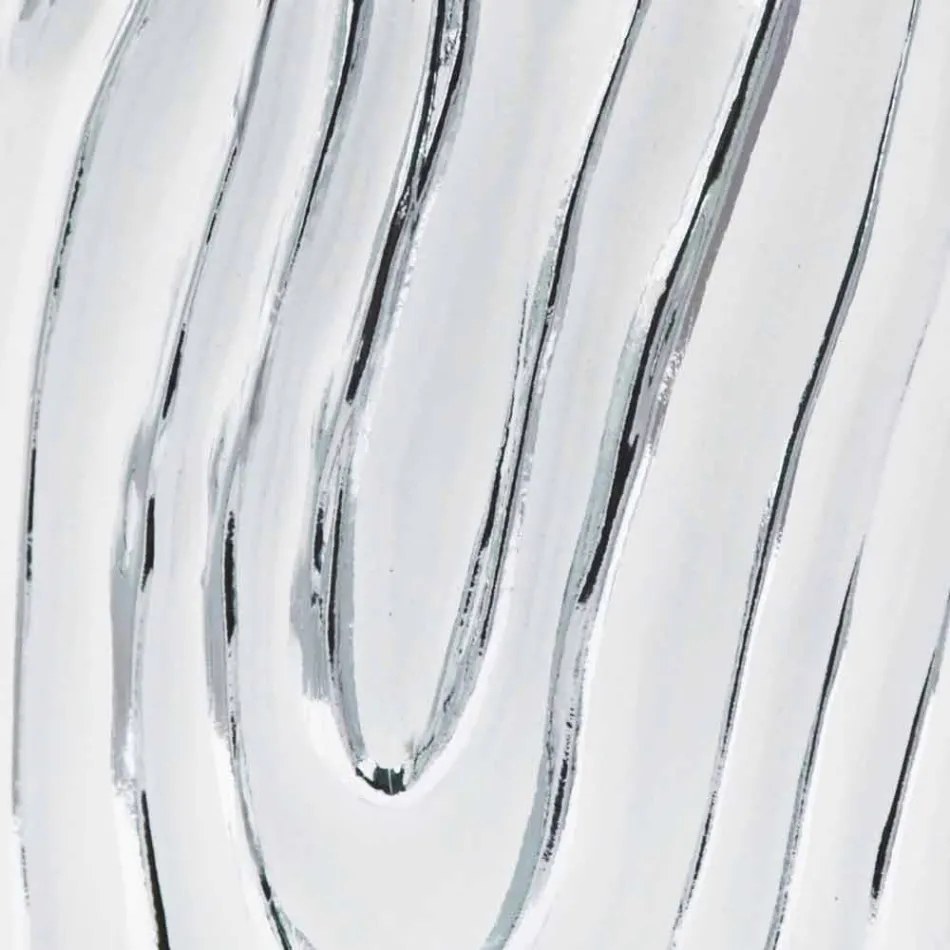 Zlaté, bílé a stříbrné nástěnné zrcadlo ze dřeva Eugenio vyrobené v Itálii Viadurini