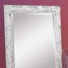 Zlaté, bílé a stříbrné nástěnné zrcadlo ze dřeva Eugenio vyrobené v Itálii Viadurini