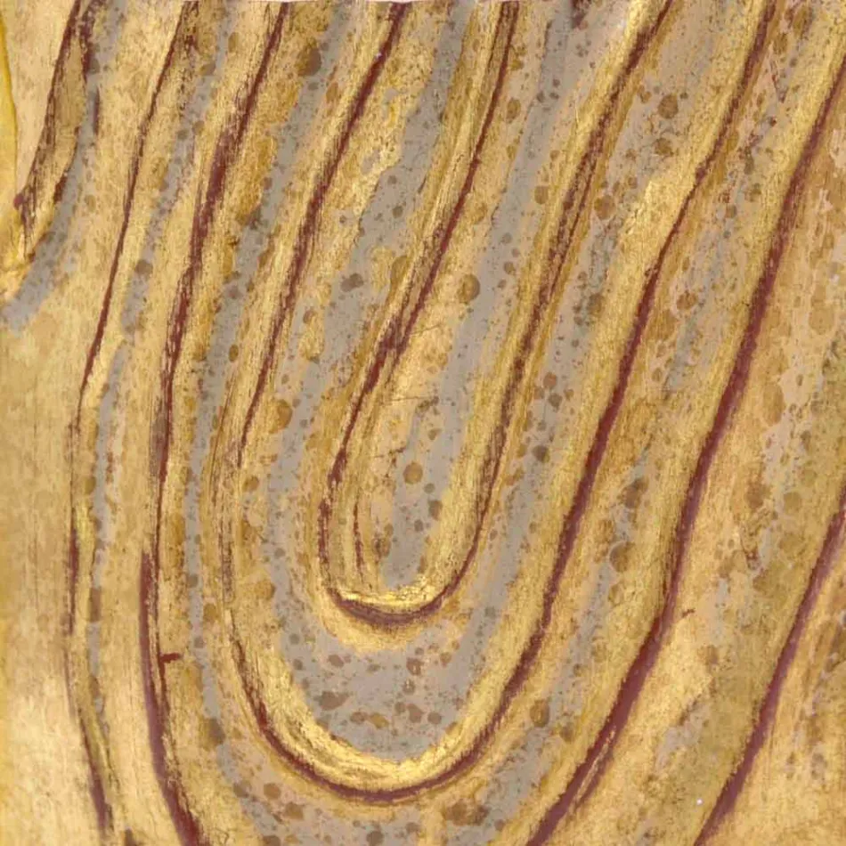 Zlaté, bílé a stříbrné nástěnné zrcadlo ze dřeva Eugenio vyrobené v Itálii Viadurini