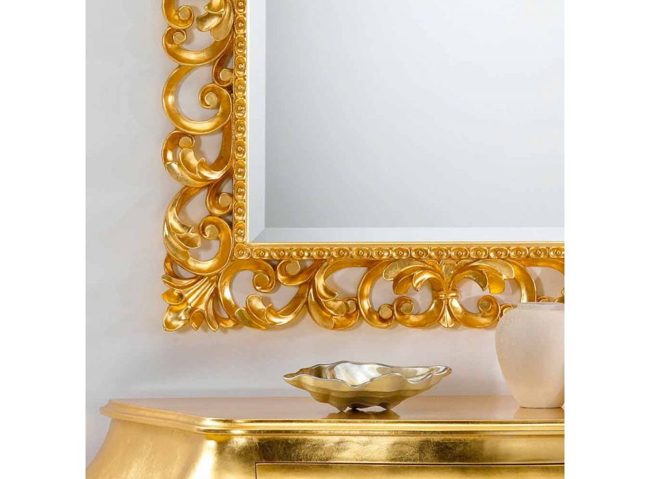 Nástěnné zrcadlo klasické konstrukce s pozlátko úpravou Paříži Viadurini