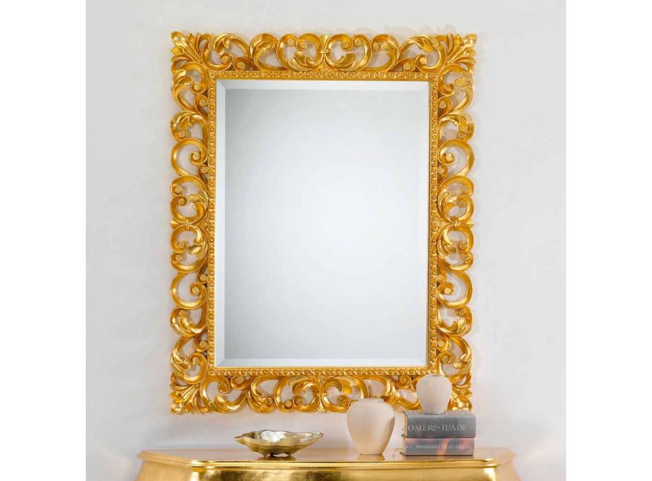 Nástěnné zrcadlo klasické konstrukce s pozlátko úpravou Paříži Viadurini
