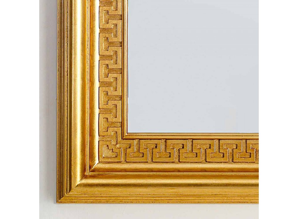 Zrcadlo designer stěna s dřevěným rámem Viva, 96x132 cm Viadurini