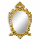 Ručně vyráběné oválné dřevěné nástěnné zrcadlo v Itálii Roberto Viadurini