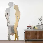Man & Woman moderní design Mdf stěnové zrcadlo tvarované ručně Viadurini