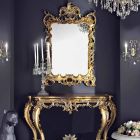 Dřevěné nástěnné zrcadlo a mdf vyrobené v Itálii Andrea konzole stolu Viadurini