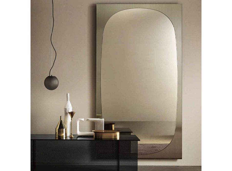 Moderní nástěnné zrcadlo s bronzovým barevným zrcadlem vyrobené v Itálii - Bandolero Viadurini