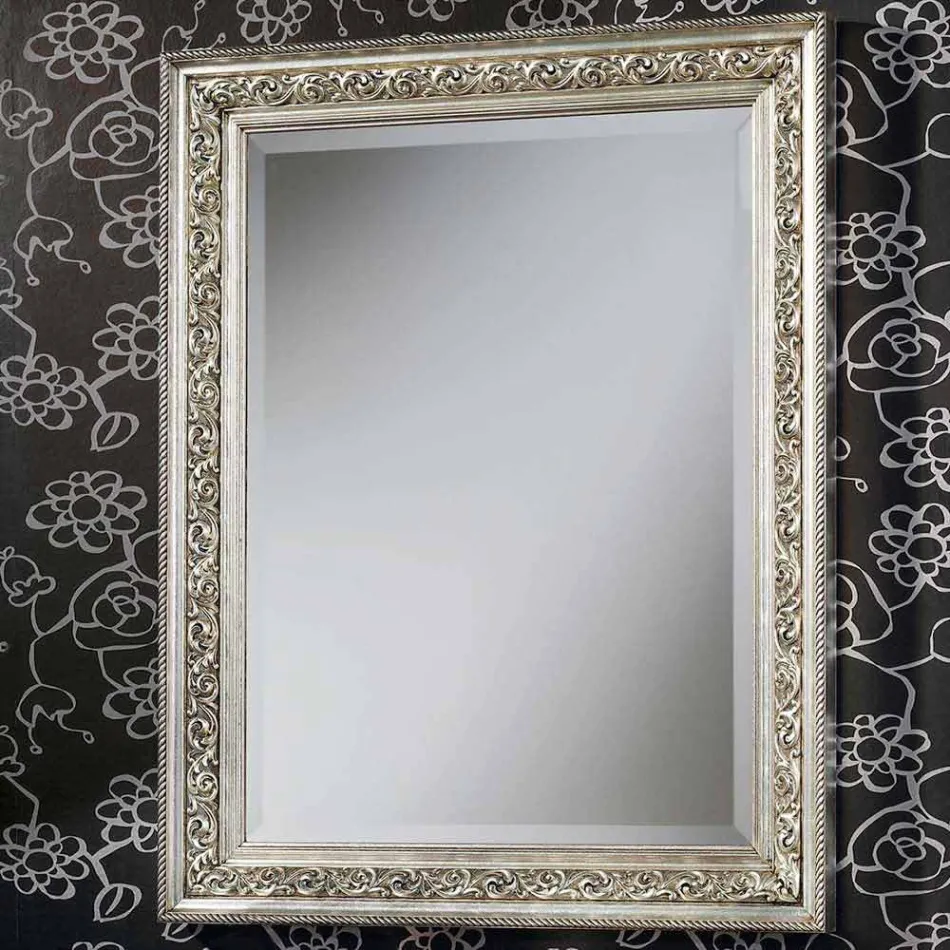 Moderní nástěnné zrcadlo v dřevě ručně vyráběné v Itálii Piero Viadurini