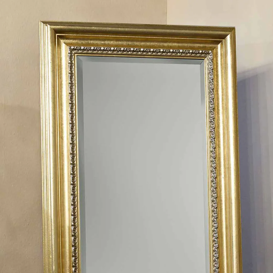 Dřevěné podlahové zrcadlo s ručně vyráběným podstavcem z Itálie Leonardo Viadurini