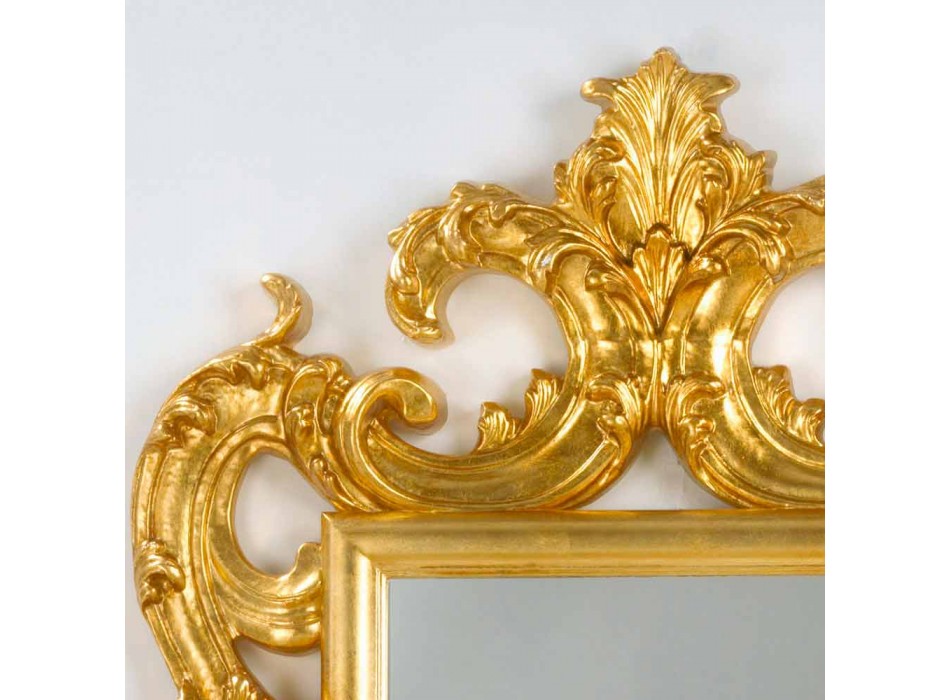Zrcadlo podlaha / stěna klasický design, plátkové zlato dokončit Guerin Viadurini
