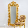 Zrcadlo podlaha / stěna klasický design, plátkové zlato dokončit Guerin