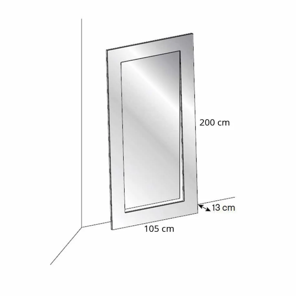 Obdélníkové podlahové zrcadlo moderního designu vyrobené v Itálii - Salamina Viadurini