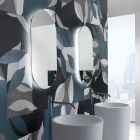 Leštěné drátěné zrcadlo nepravidelného tvaru s podsvícením Made in Italy – studie Viadurini