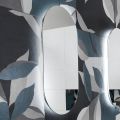Leštěné drátěné zrcadlo nepravidelného tvaru s podsvícením Made in Italy – studie