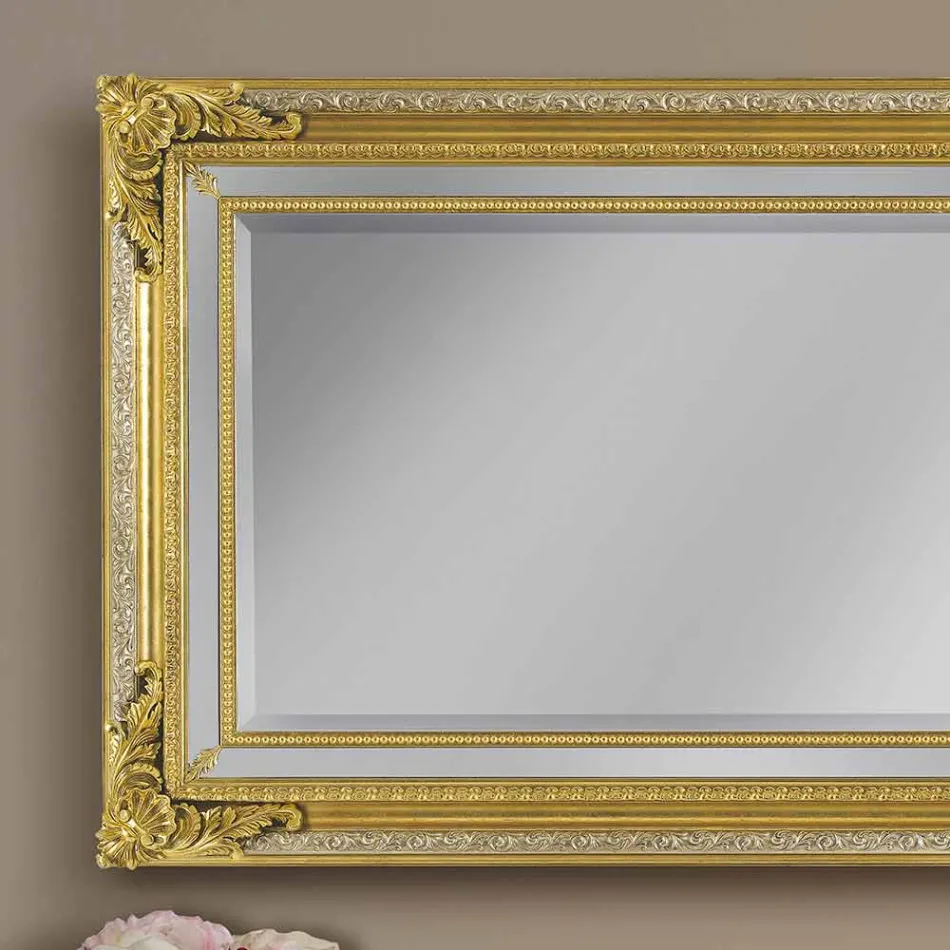 Moderní ručně vyráběné dřevěné nástěnné zrcadlo vyrobené v Itálii Carlo Viadurini