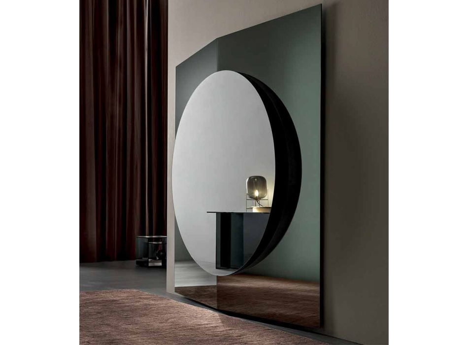 Moderní design Nástěnné zrcadlo Vyrobeno ze 3 panelů vyrobených v Itálii - Bristol Viadurini