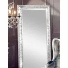 Obdélníkové nástěnné zrcadlo z jedle ze dřeva vyrobené v Itálii Achille Viadurini