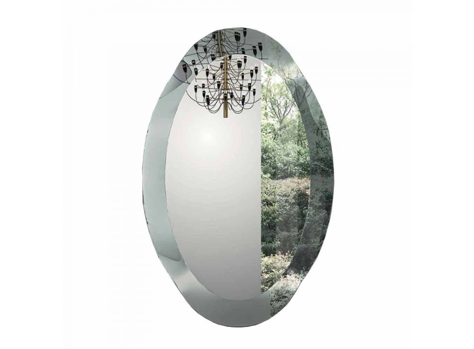 Oválné designové zrcadlo v zrcadlovém křišťálovém provedení Made in Italy - Eclisse Viadurini