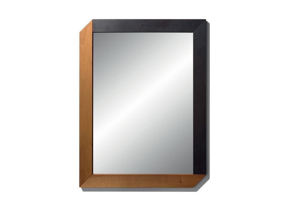 Obdélníkové zrcadlo s dřevěným rámem Made in Italy Design - Cira Viadurini