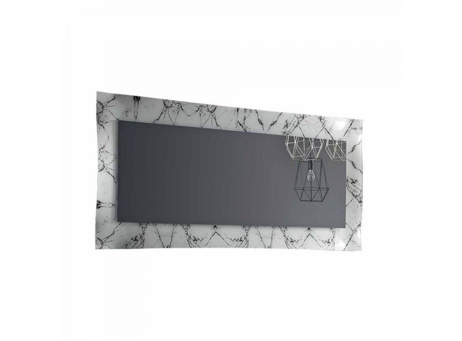 Obdélníkové designové zrcadlo se skleněným rámem Made in Italy - Eclisse Viadurini
