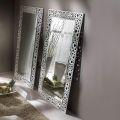 Obdélníkové zrcadlo ve stříbrné a černé barvě Vyrobeno v Itálii - Acca