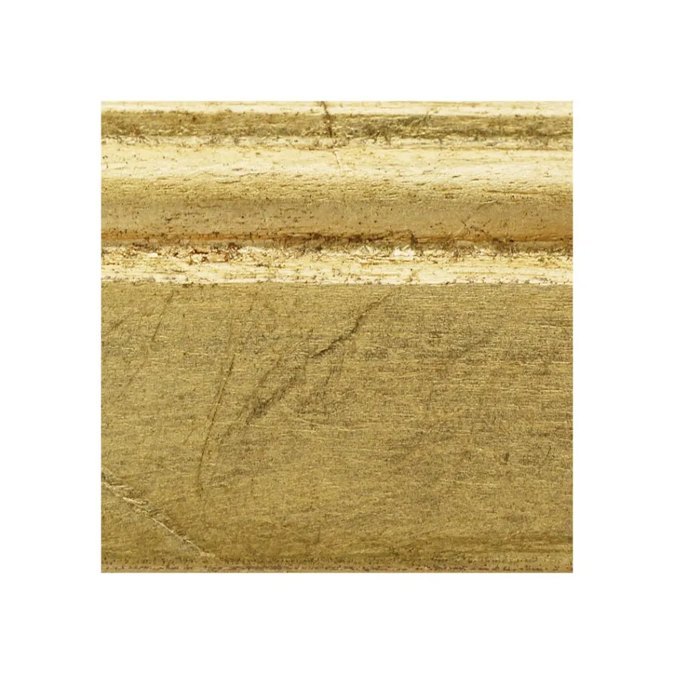 Obdélníkové zrcadlo ve zlatém listu se zemním zrcadlem Made in Italy - Pele Viadurini