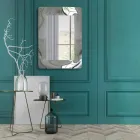 Moderní obdélníkové zrcadlo se zakřiveným skleněným rámem Made in Italy - Vira Viadurini