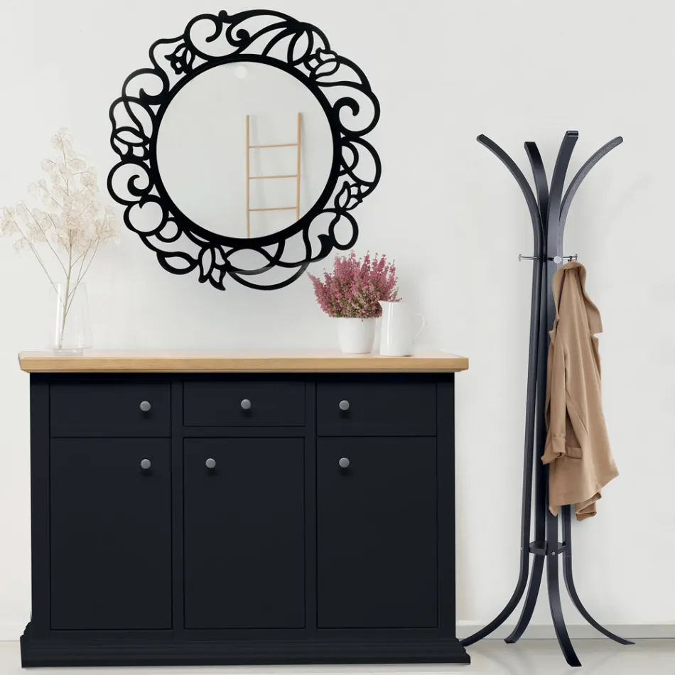 Kulaté zrcadlo s prolamovaným vzorem Made in Italy - Ferona Viadurini