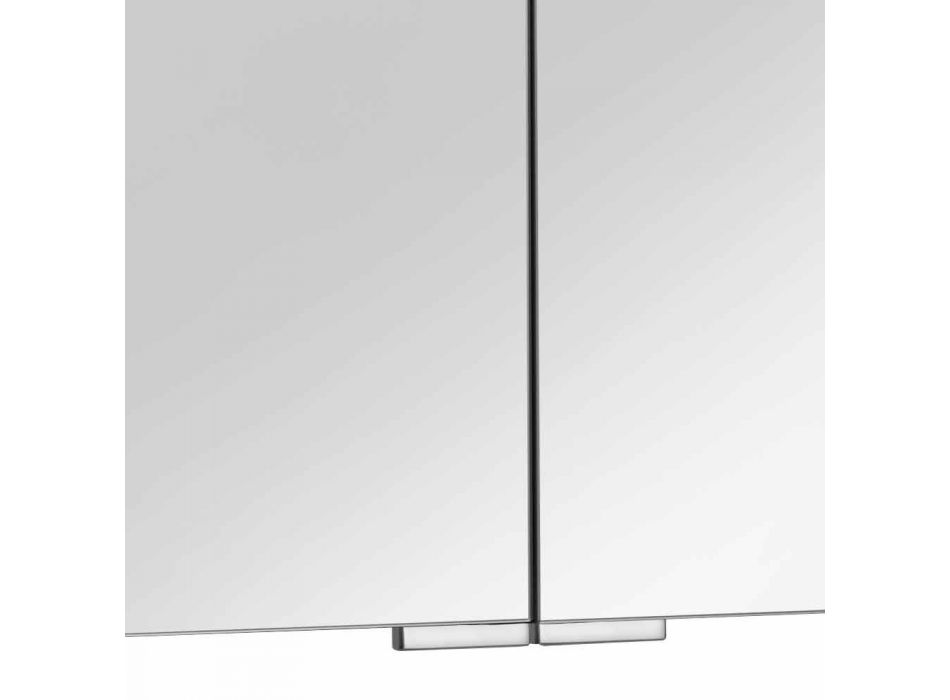 2-dveřové zrcadlo se stříbrným hliníkovým kontejnerem a chromovanými detaily - Maxi