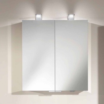 2-dveřové zrcadlo se stříbrným hliníkovým kontejnerem a chromovanými detaily - Maxi