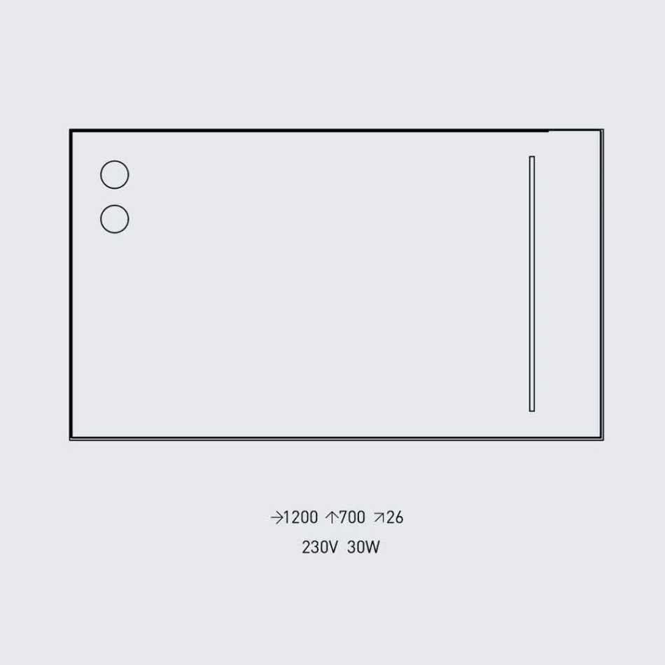 Nástěnné zrcadlo se 2 žárovkami a černým hliníkovým rámem vyrobené v Itálii - rám Viadurini