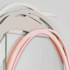 Moderní nástěnné zrcadlo s dekorativním designem v barevném dřevě - Orbita Viadurini