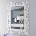 Bílé plexisklo se zrcadlem s zdobeným obdélníkovým rámem - Alidifarf