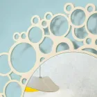 Kulaté nástěnné zrcadlo z hnědého dřeva moderního designu s rámem - Bombo Viadurini