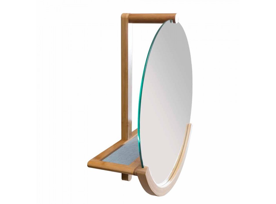 Nástěnné koupelnové zrcadlo s bambusovým rámem Gorizia Viadurini