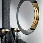 Kulaté designové nástěnné zrcadlo se zlatým kovem s vrcholem - Merale Viadurini