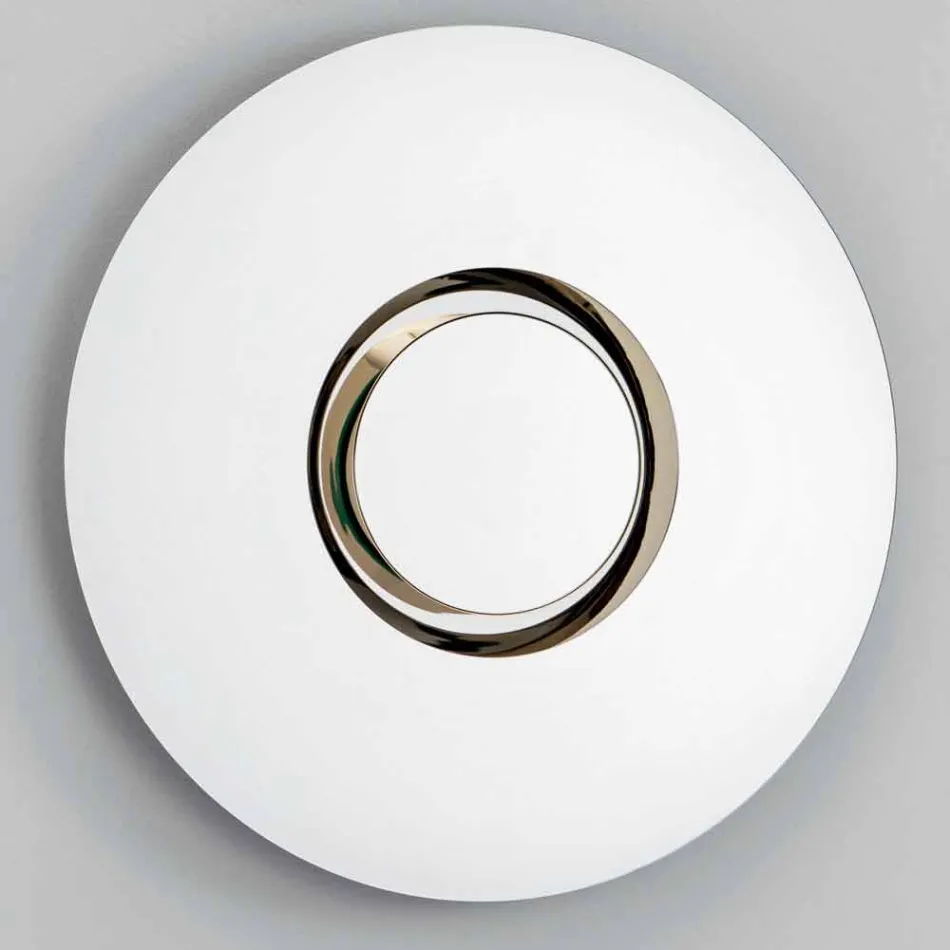 Kulaté designové nástěnné zrcadlo se zlatým kovem s vrcholem - Merale Viadurini