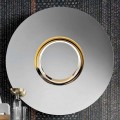 Kulaté designové nástěnné zrcadlo ve zlatém kovu, luxusní Made in Italy - Merale