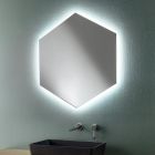Moderní koupelnové nástěnné zrcadlo ve tvaru s vysoce kvalitním LED světlem - Crocchio Viadurini