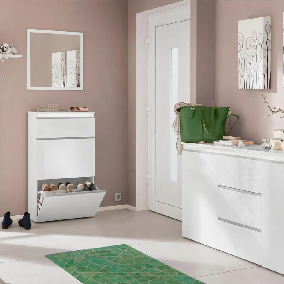 Čtvercové nástěnné zrcadlo s bílým nebo antracitovým rámem - Emanuelito Viadurini