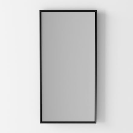Podsvícené obdélníkové nástěnné zrcadlo s černým rámem Made in Italy - Riflessi Viadurini