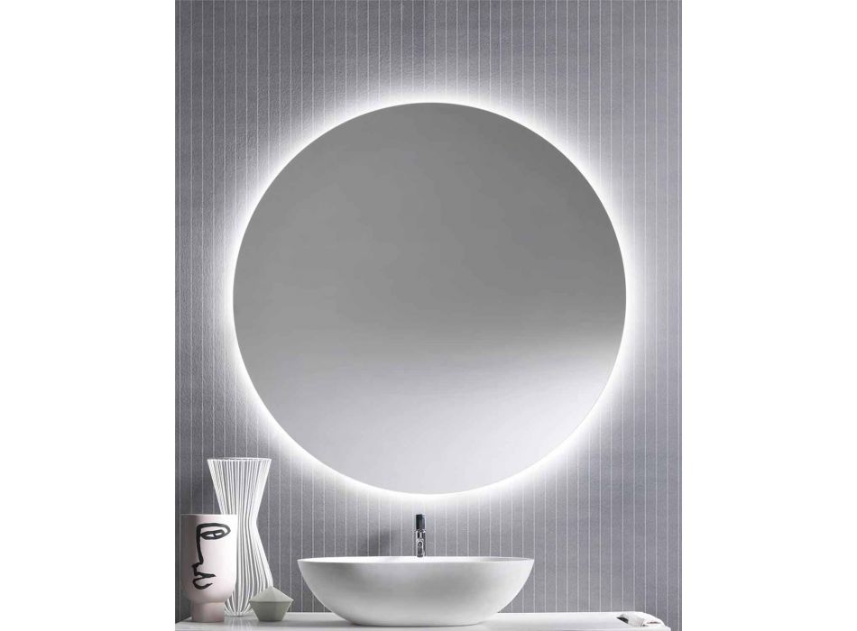 Kulaté podsvícené nástěnné zrcadlo s LED Made in Italy - Ronda Viadurini