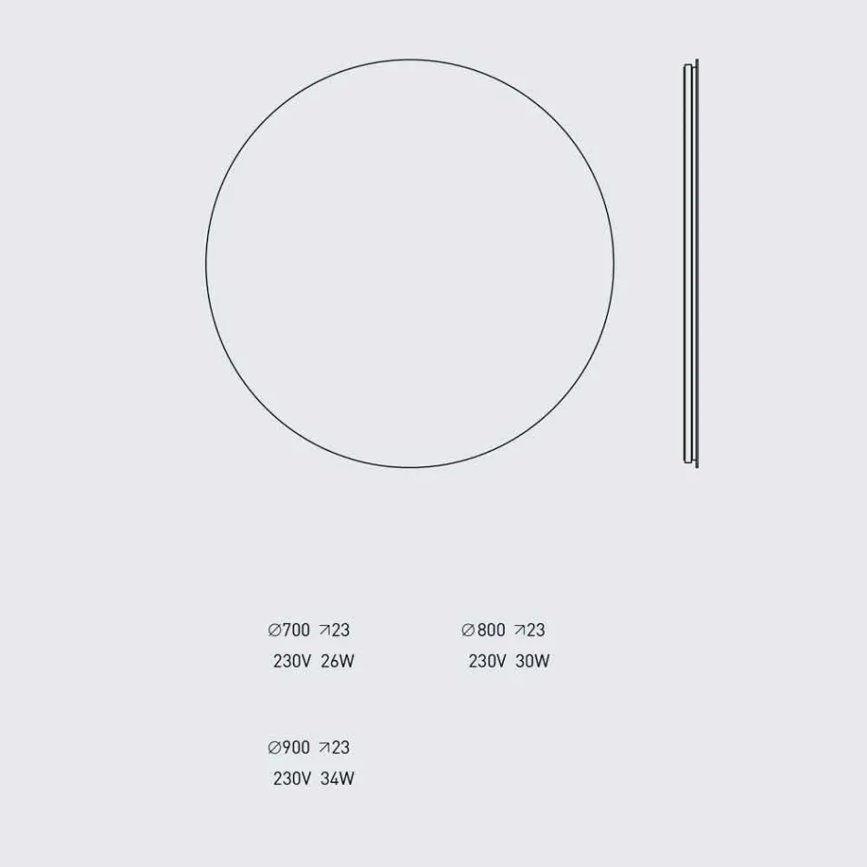 Kulaté podsvícené nástěnné zrcadlo s LED Made in Italy - Ronda Viadurini