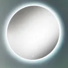 Kulaté nástěnné zrcadlo s pískovaným okrajem a LED podsvícením - tlačítko Viadurini